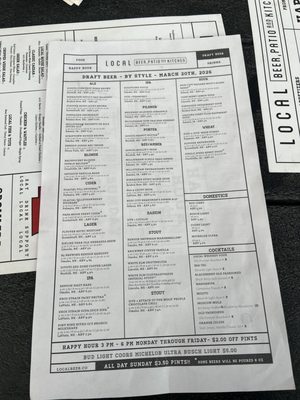 Menu photo 1 Local Beer, Patio, and Kitchen - Millard Omaha, NE