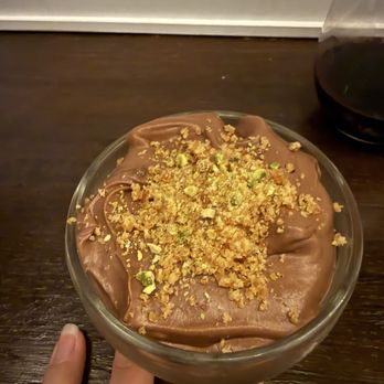 Pasta Joint - Chocolate mouse with Nutella topped with pistachio and caramel crumble - Italian Near Me - Huntington, New York Pasta Joint - Chocolate mouse with Nutella topped with pistachio and caramel crumble - Italian Near Me - Huntington, New York