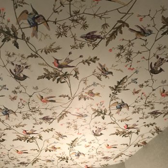 Mirabelle Savannah - Bathroom ceiling - love this fun wallpaper - Coffee & Tea Near Me - Savannah, Georgia Mirabelle Savannah - Bathroom ceiling - love this fun wallpaper - Coffee & Tea Near Me - Savannah, Georgia