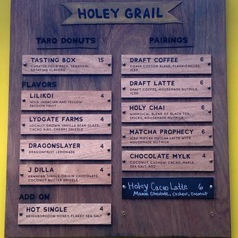 Holey Grail Donuts - 11.21.2020 Menu - Donuts Near Me - Honolulu, Hawaii Holey Grail Donuts - 11.21.2020 Menu - Donuts Near Me - Honolulu, Hawaii