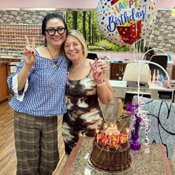 Nails & Waxing Salon - Customer celebration after getting nails done