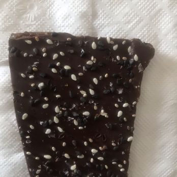 Dandelion Chocolate - A closeup of the Black Sesame Toffee Brittle - Chocolatiers & Shops Near Me - San Francisco, California