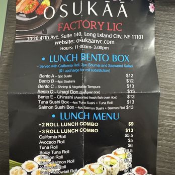 Omakase OSUKAA LIC - Lunch menu - Japanese Near Me - Long Island City, New York