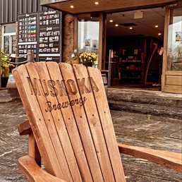 a wooden chair outside