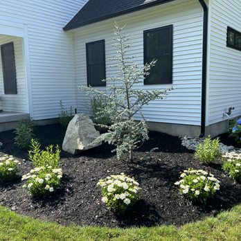 Ferrari Lawn & Landscape - Landscape installation with River rock and Boulder accents - Landscaping Near Me - Suffield, Connecticut Ferrari Lawn & Landscape - Landscape installation with River rock and Boulder accents - Landscaping Near Me - Suffield, Connecticut