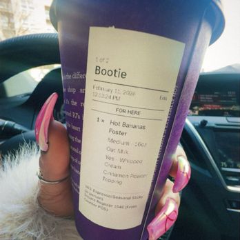PJ's Coffee - HOT BANANA FOSTER W OAT MILK FOR BOOTIE - Desserts Near Me - Alexandria, Virginia PJ's Coffee - HOT BANANA FOSTER W OAT MILK FOR BOOTIE - Desserts Near Me - Alexandria, Virginia