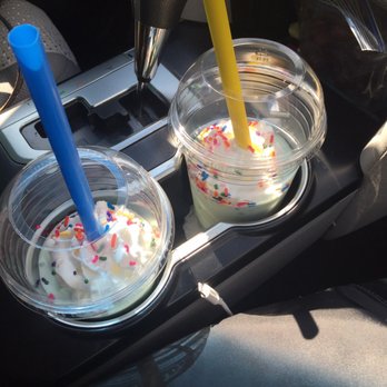 Chill...The Milkshake Bar - 75 cent upcharge for splitting the shake (birthday cake) - Ice Cream & Frozen Yogurt Near Me - Spring, Texas Chill...The Milkshake Bar - 75 cent upcharge for splitting the shake (birthday cake) - Ice Cream & Frozen Yogurt Near Me - Spring, Texas