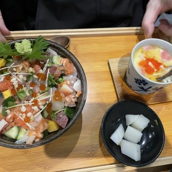 Hana Don - Bara Don set with steamed egg - Japanese Near Me - Markham, Ontario Hana Don - Bara Don set with steamed egg - Japanese Near Me - Markham, Ontario