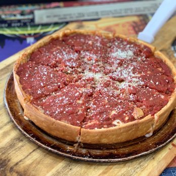 Scalisi's Chicago Pizza & More - Deep Dish with pepperoni, mushrooms, spicy Italian sausage.. - Pizza Near Me - McAllen, Texas