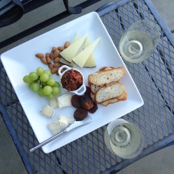 Chateau de Vie - one of our daily cheese & fruit platters with wine in the afternoon - Bed & Breakfast Near Me - Calistoga, California