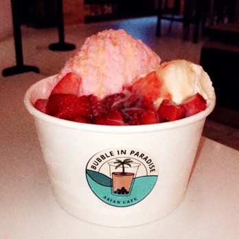 Bubble in Paradise - Strawberry Supreme Shaved Ice - Bubble Tea Near Me - Denville, New Jersey