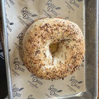 Good Deeds Coffee - Everything bacon egg and cheese bagel - Coffee & Tea Near Me - Fowlerville, Michigan Good Deeds Coffee - Everything bacon egg and cheese bagel - Coffee & Tea Near Me - Fowlerville, Michigan