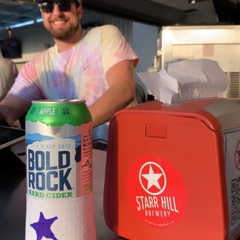 Starr Hill Biergarten - Austin hooking me up with a cold, crispy Bold Rock - Beer Gardens Near Me - Tysons, Virginia