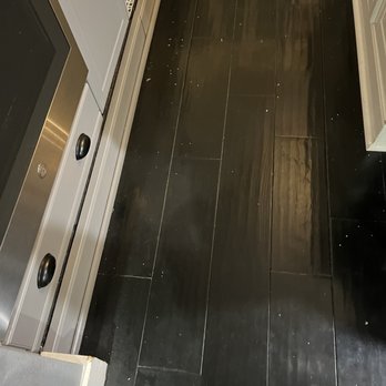 Evergreen Home Renovations - "Stained" floors. Chipped immediately with normal use in less than a month. 3 tries crew damaged first finish, 2nd attempt wasn't even. - General Contractors Near Me Evergreen Home Renovations - "Stained" floors. Chipped immediately with normal use in less than a month. 3 tries crew damaged first finish, 2nd attempt wasn't even. - General Contractors Near Me