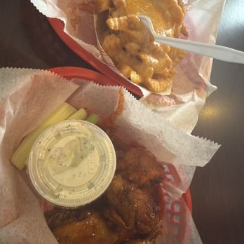 DD Peckers - Hot Honey Wings + 1/2 cheese fries - Burgers Near Me - Charlotte, North Carolina