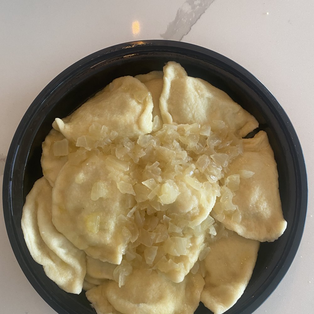 Pierogies Plus - Potato and jalapeño cooked in butter and sautéed onions. - Polish Near Me - McKees Rocks, Pennsylvania Pierogies Plus - Potato and jalapeño cooked in butter and sautéed onions. - Polish Near Me - McKees Rocks, Pennsylvania