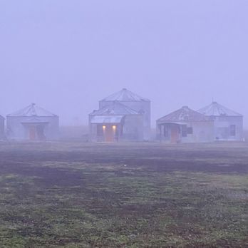 Shack Up Inn - Foggy morning, lights & rooms in the silos. - Bed & Breakfast Near Me - Clarksdale, Mississippi Shack Up Inn - Foggy morning, lights & rooms in the silos. - Bed & Breakfast Near Me - Clarksdale, Mississippi