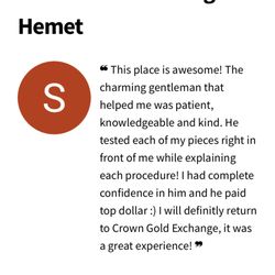 Crown Gold Exchange - Another very happy client!