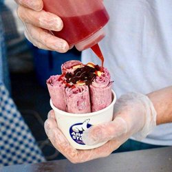 Arctic Stone hand rolled ice cream - Berry necessities hand rolled ice cream
