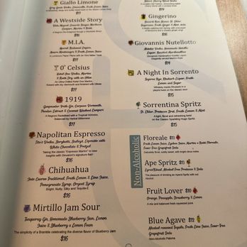 Taverna Sorrentina - Cocktail menu - Italian Near Me - Danville, California Taverna Sorrentina - Cocktail menu - Italian Near Me - Danville, California
