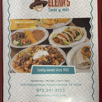 Elena's Taqueria - Menu - Mexican Near Me - Dallas, Texas