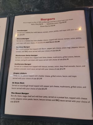 Menu photo 3 Mph's  Hi Dam Tavern Grand Coulee, WA