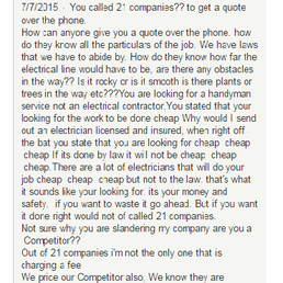 The sad way this business owner responds to a potential new customer looking for quality and value.