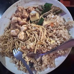 The kids, chicken hibachi (giant portions) which was loved and very much appreciated. We had lots of leftovers.