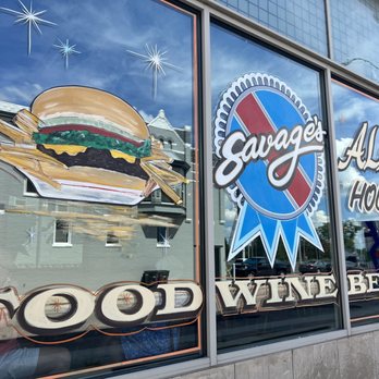 Savage's Ale House - a reflection in the window - New American Near Me - Muncie, Indiana