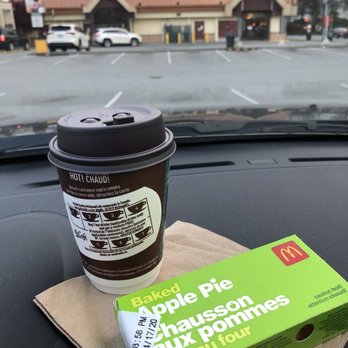 McDonald's - Day26, small Hot chocolate $2.49 & Apple pie x2 $1.79 - Fast Food Near Me - Richmond, British Columbia