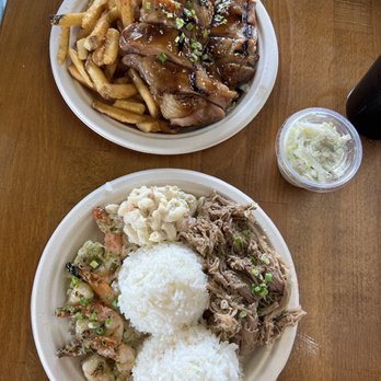 Ippy’s Hawaiian Barbeque - Teriyaki Chicken with fries and pineapple Cole slaw options. Hawaiian Mixed Plate with Kuala Pig, garlic shrimp, Mac salad and rice options - Barbeque Near Me - Kamuela, Hawaii Ippy’s Hawaiian Barbeque - Teriyaki Chicken with fries and pineapple Cole slaw options. Hawaiian Mixed Plate with Kuala Pig, garlic shrimp, Mac salad and rice options - Barbeque Near Me - Kamuela, Hawaii