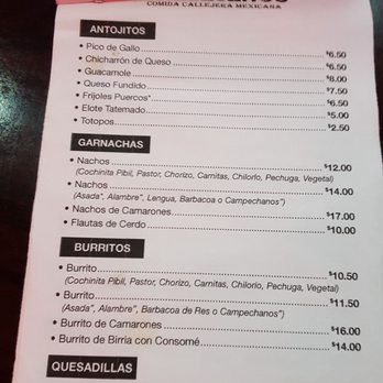 Callejeros - Menu - Mexican Near Me - San Juan, Puerto Rico