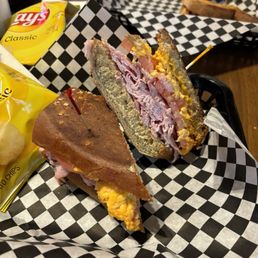 Hot ham and pimento cheese sandwich Hot ham and pimento cheese sandwich