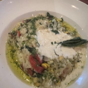 Cooper’s Hawk Winery & Restaurant - Corn & Tomato Risotto. Was very tasty but that pool of oil was not a good look. - New American Near Me - Richmond, Virginia