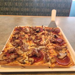 Pepperoni, sausage and mushroom Pepperoni, sausage and mushroom