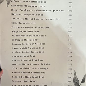Aroma Restaurant - Drink menu part one - Desserts Near Me - Ben Lomond, California