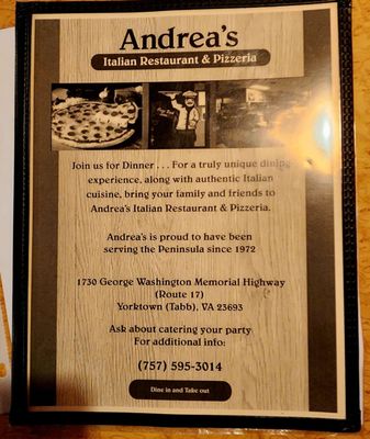Menu photo 2 Andreas Yorktown, VA Menu photo 2 Andreas Yorktown, VA