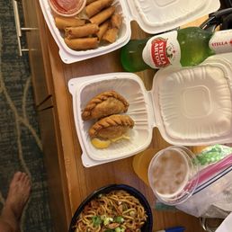 Lumpia Shanghai, Fried Noodles, and Empinadas and good beers Lumpia Shanghai, Fried Noodles, and Empinadas and good beers