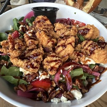 Lost & Found Rooftop Bar - Fried chicken salad - Sports Bars Near Me - New Braunfels, Texas