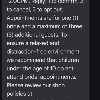 The Brides Project - Me canceling the appointment I made on the 30th, not 13th. - Bridal Near Me - Ann Arbor, Michigan The Brides Project - Me canceling the appointment I made on the 30th, not 13th. - Bridal Near Me - Ann Arbor, Michigan