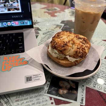 Lu Lu Coffee - Artichoke and jalapeño bagel with a Madagascar Vanilla Latte - Coffee Roasteries Near Me - Fullerton, California Lu Lu Coffee - Artichoke and jalapeño bagel with a Madagascar Vanilla Latte - Coffee Roasteries Near Me - Fullerton, California