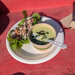 Cap'n Mike's Holy Smoke - Half soup, half sandwich - Rancho and creamy asparagus soup