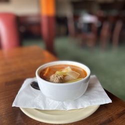 El Tecolote - Delicious Abondigas soup!  I got 2 yummy meatballs, broth was light and tasty