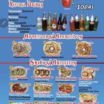 Sabor Catracho - the menu of the restaurant - Caribbean Near Me - Terrytown, Louisiana Sabor Catracho - the menu of the restaurant - Caribbean Near Me - Terrytown, Louisiana