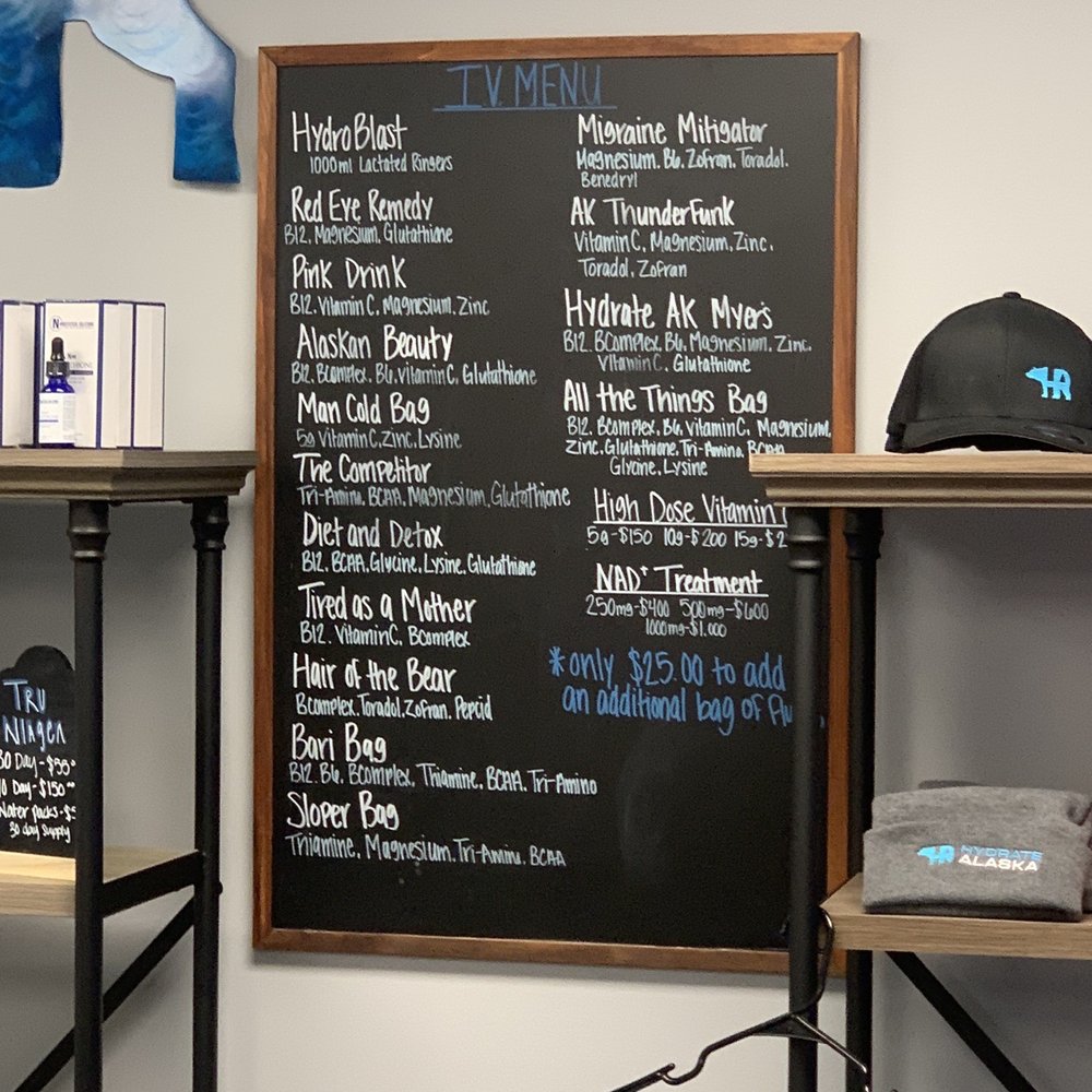 Hydrate Alaska - Iv menu! - IV Hydration Near Me - Anchorage, Alaska