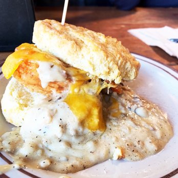 Pine State Biscuits - Biscuit with House Made Sausage Gravy and egg - Southern Near Me - Portland, Oregon Pine State Biscuits - Biscuit with House Made Sausage Gravy and egg - Southern Near Me - Portland, Oregon