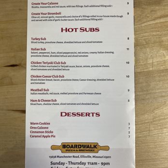 Boardwalk Pizza - the menu for the restaurant - Pizza Near Me - Ellisville, Missouri Boardwalk Pizza - the menu for the restaurant - Pizza Near Me - Ellisville, Missouri