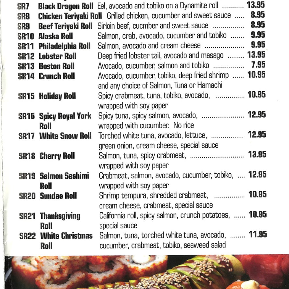 Tokyo Sushi - menu - Sushi Bars Near Me - Toronto, Ontario