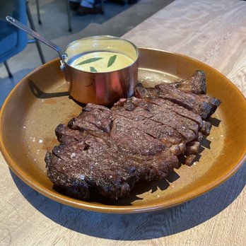 Isidore - Dry-aged Wagyu ribeye with marigold bearnaise - New American Near Me - San Antonio, Texas Isidore - Dry-aged Wagyu ribeye with marigold bearnaise - New American Near Me - San Antonio, Texas