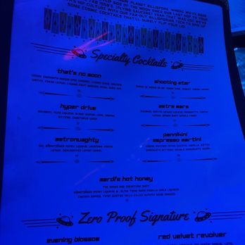 The Space Pad - Specialty Cocktail menu - Speakeasies Near Me - Oceanside, California